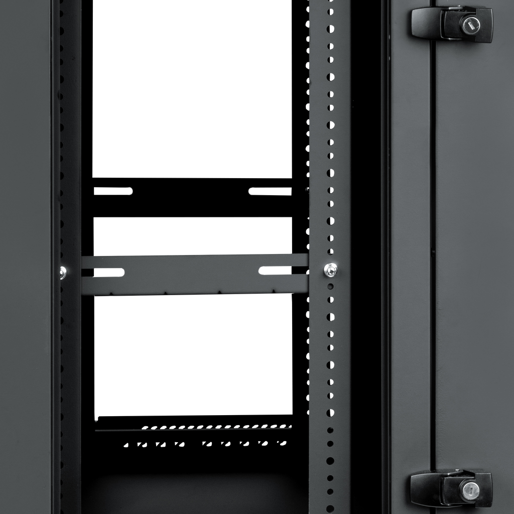 9U, 21" Deep Sectional Wall Rack, Glass Door
