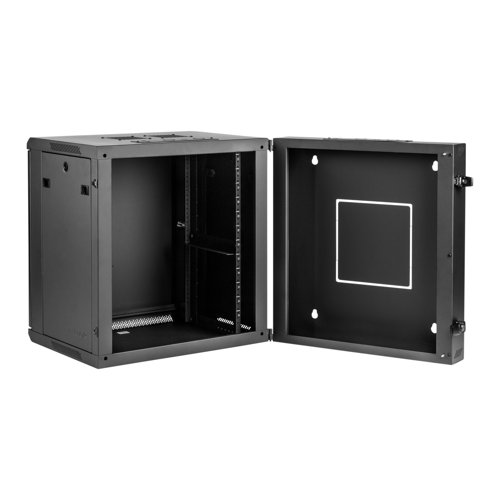 12U, 21" Deep Sectional Wall Rack, Steel Door