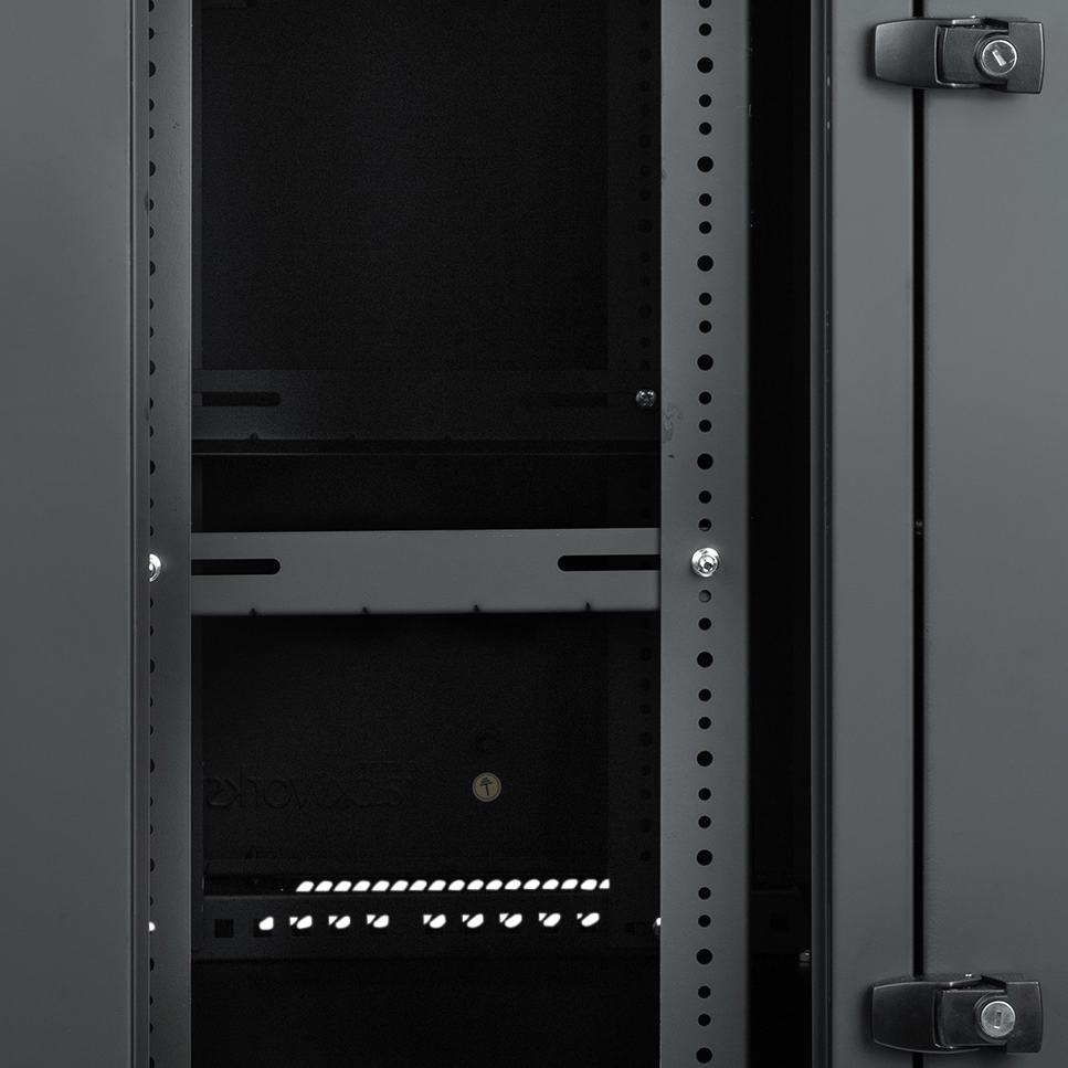 12U, 21" Deep Sectional Wall Rack, Steel Door