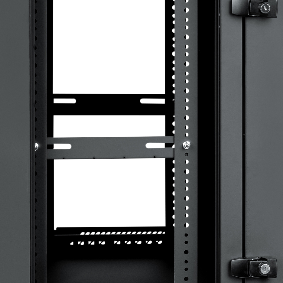 12U, 21" Deep Sectional Wall Rack, Steel Door