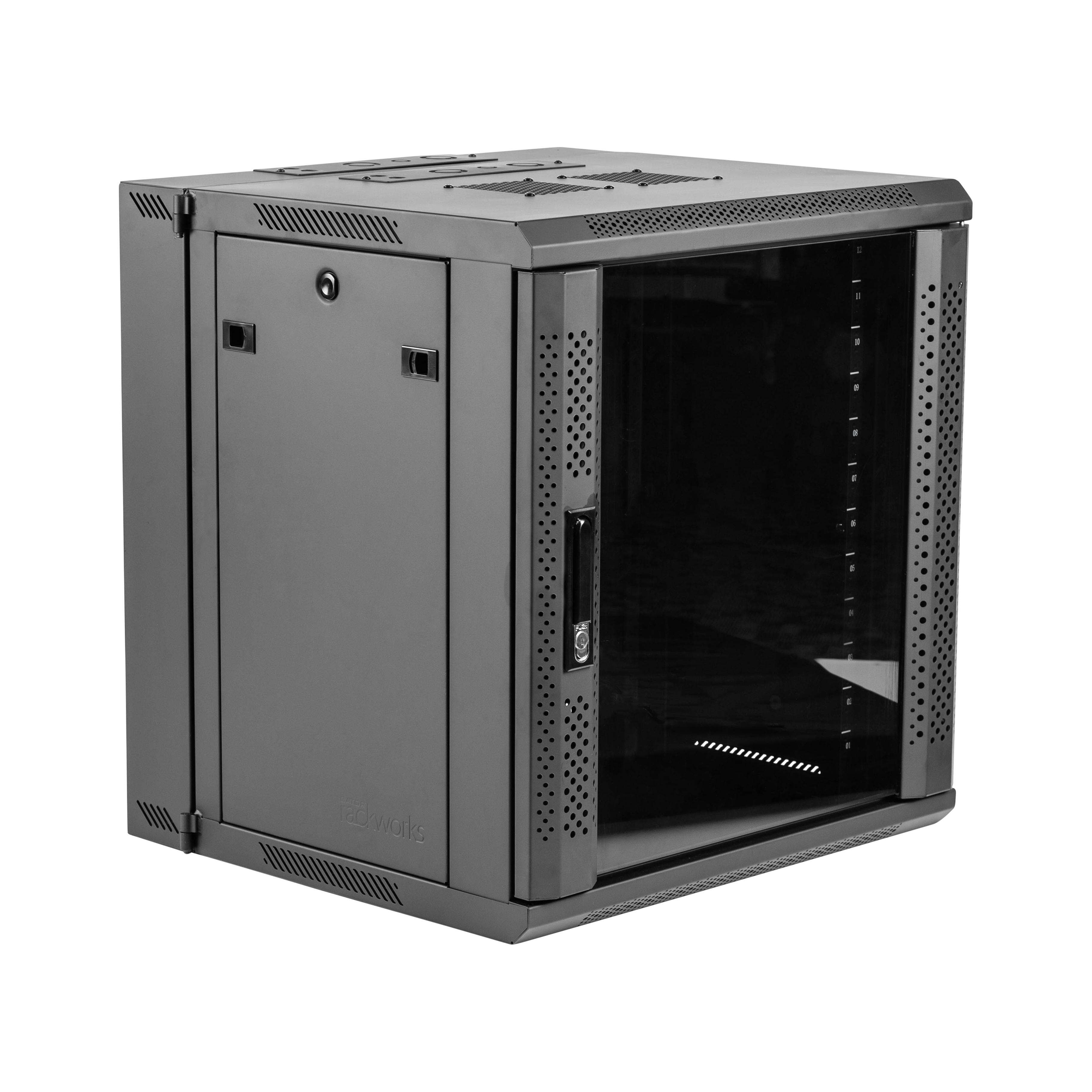 12U, 21" Deep Sectional Wall Rack, Glass Door