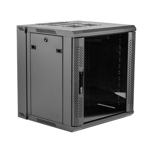 12U, 21" Deep Sectional Wall Rack, Glass Door