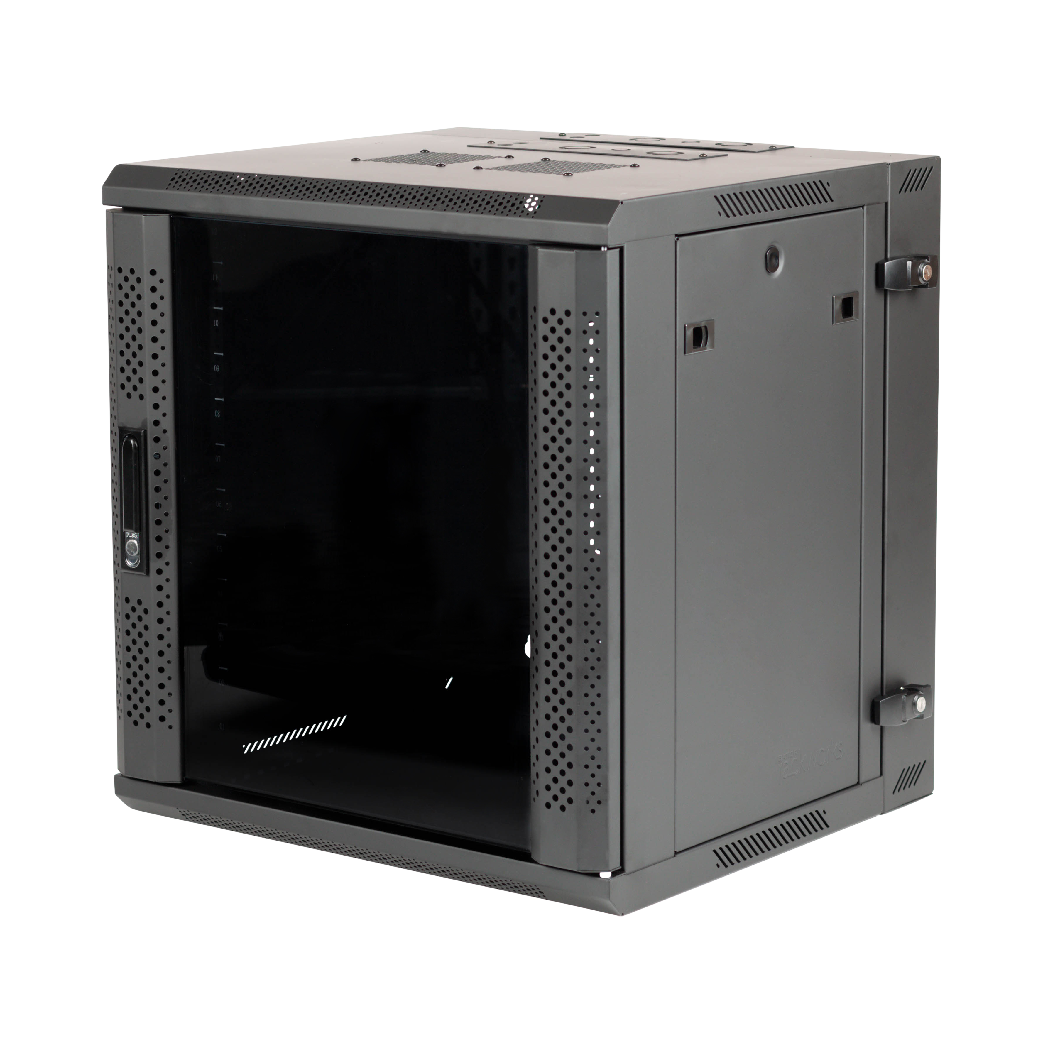 12U, 21" Deep Sectional Wall Rack, Glass Door
