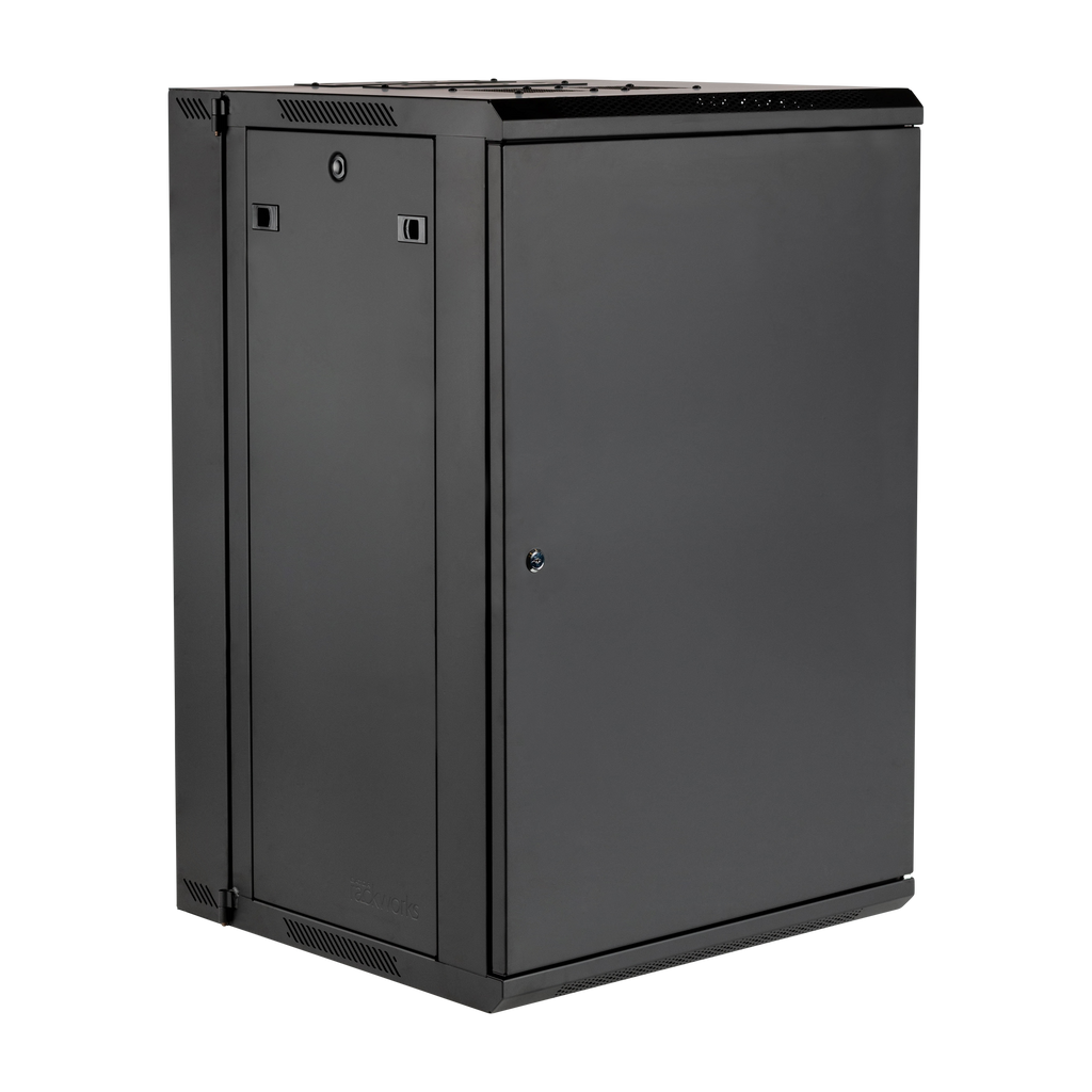 18U, 21" Deep Sectional Wall Rack, Steel Door