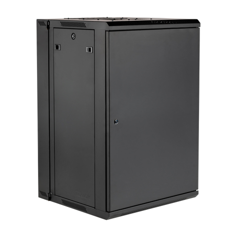 18U, 21" Deep Sectional Wall Rack, Steel Door