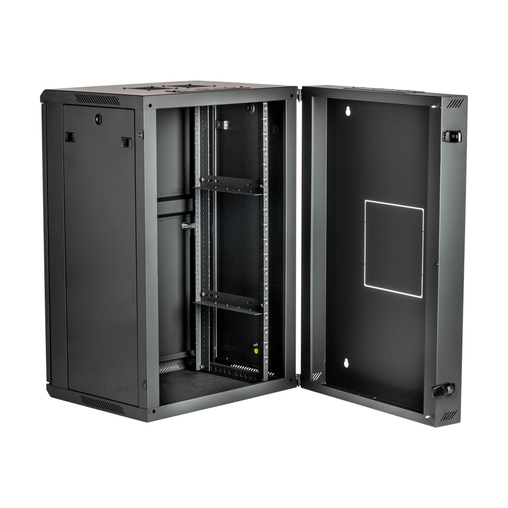 18U, 21" Deep Sectional Wall Rack, Steel Door