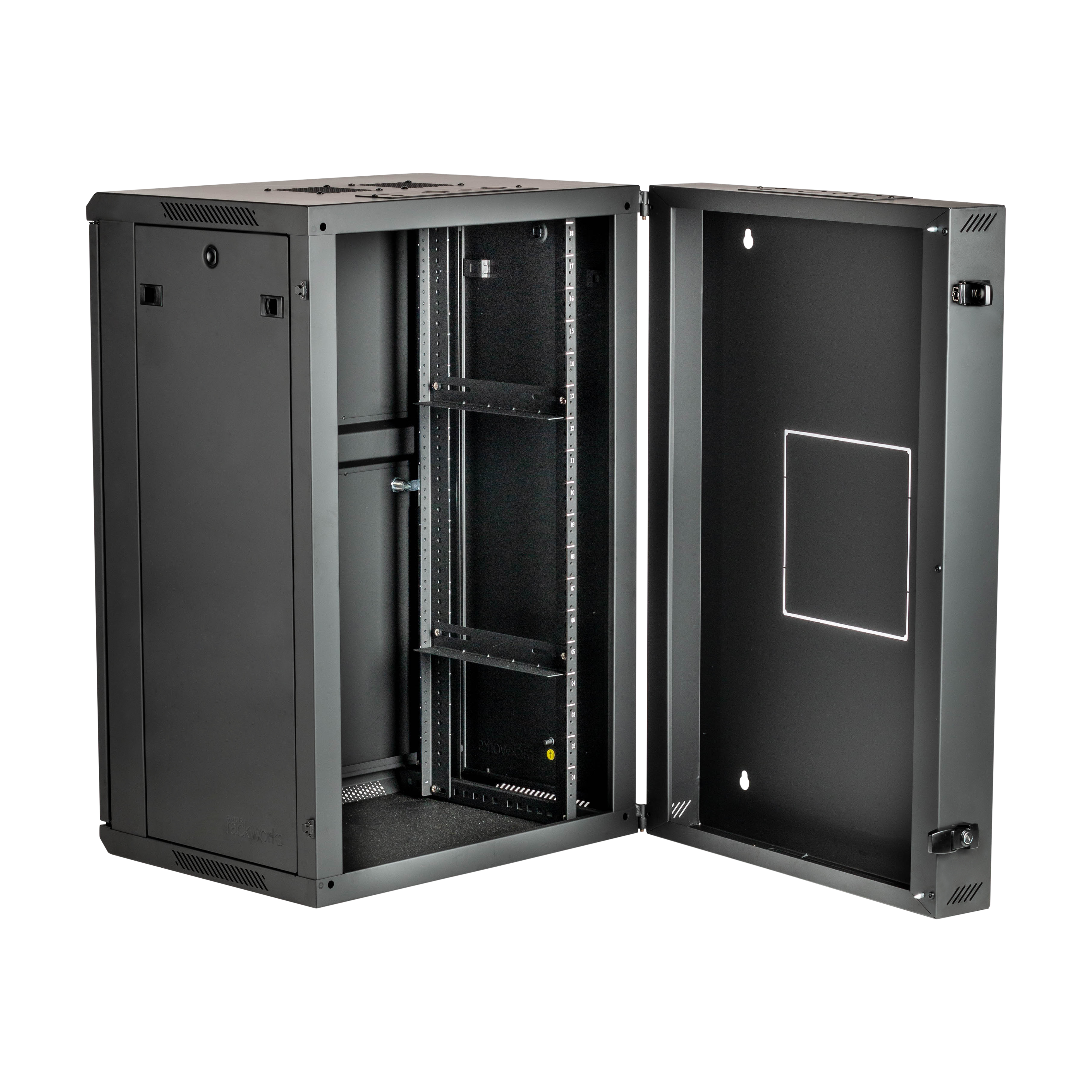 18U, 21" Deep Sectional Wall Rack, Steel Door