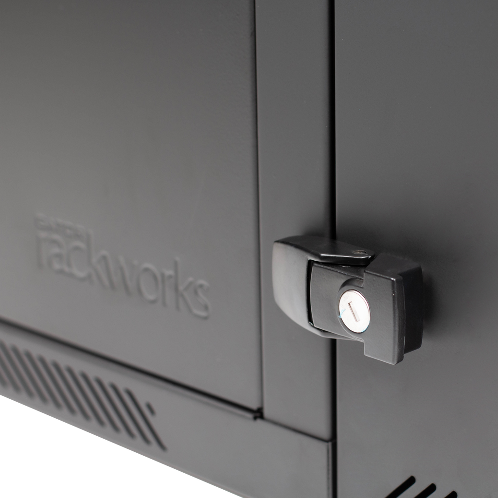 18U, 21" Deep Sectional Wall Rack, Steel Door