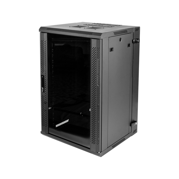 18U, 21" Deep Sectional Wall Rack, Glass Door