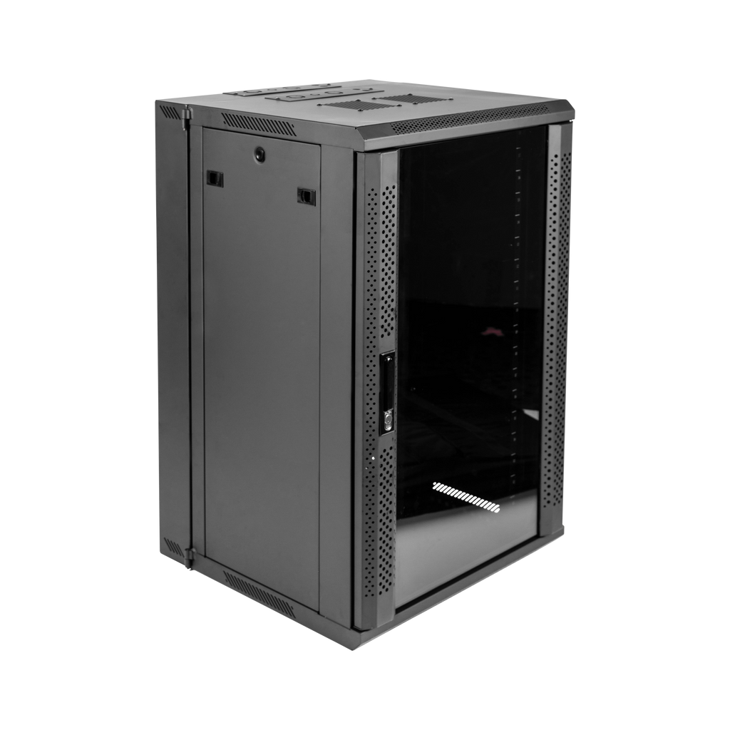 18U, 21" Deep Sectional Wall Rack, Glass Door