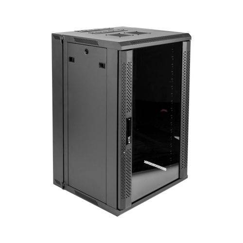 18U, 21" Deep Sectional Wall Rack, Glass Door