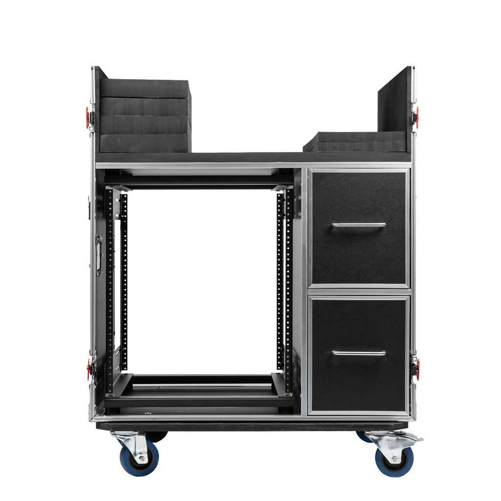 GTOUR Mixer Flight Case with 2 Drawers & Tables