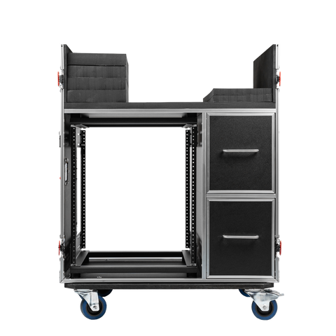 GTOUR Mixer Flight Case with 2 Drawers & Tables