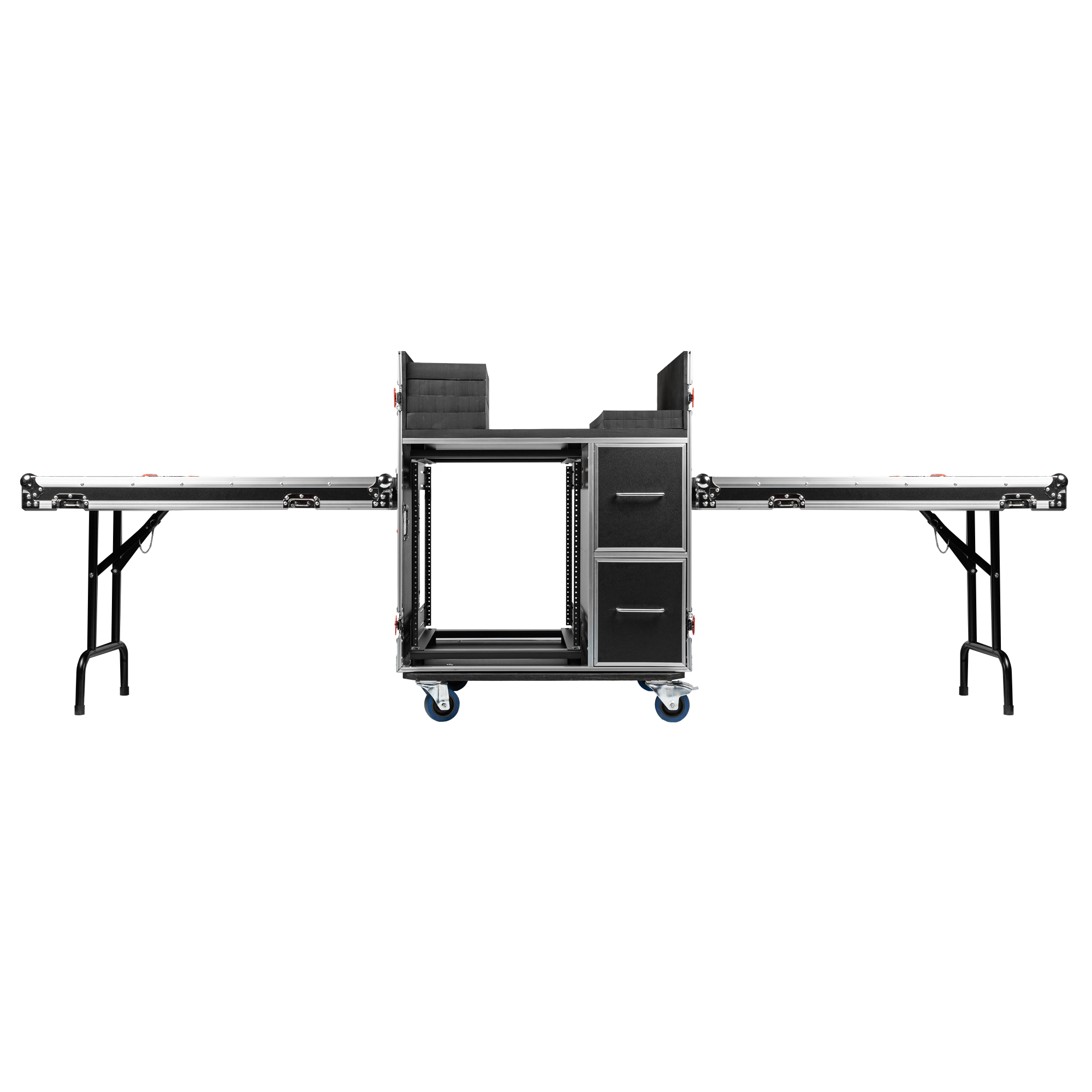 GTOUR Mixer Flight Case with 2 Drawers & Tables