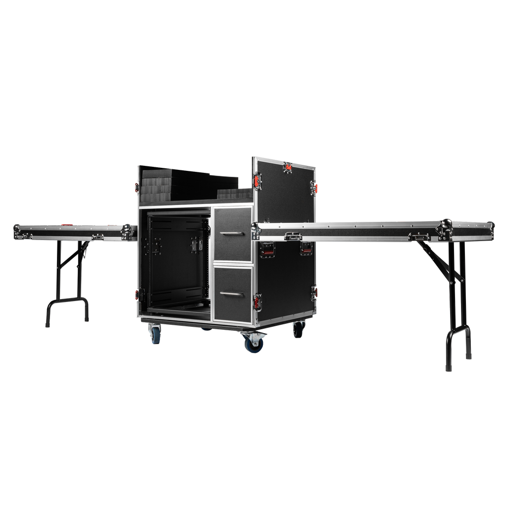 GTOUR Mixer Flight Case with 2 Drawers & Tables