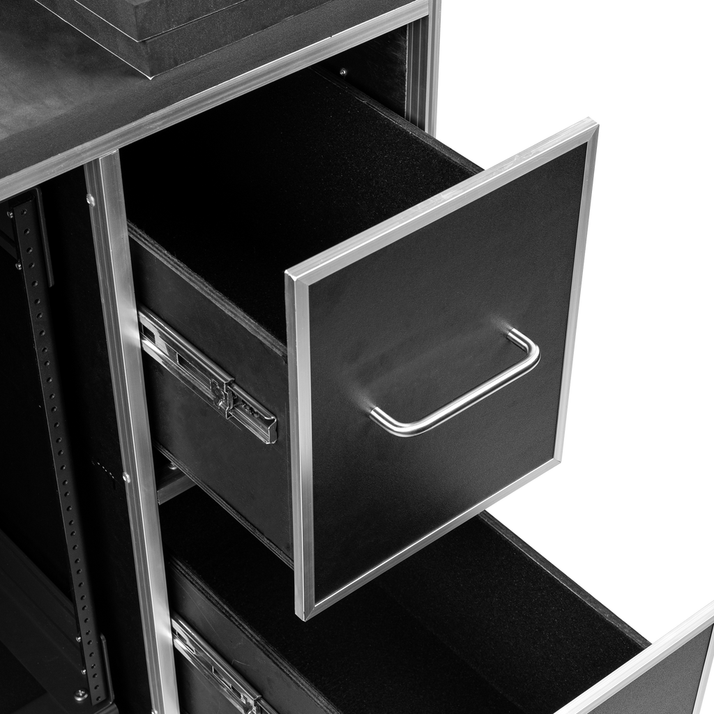 GTOUR Mixer Flight Case with 2 Drawers & Tables