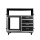 GTOUR Mixer Case w/ 12U Rack, 4 Drawers & 2 tables