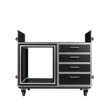 GTOUR Mixer Case w/ 12U Rack, 4 Drawers & 2 tables