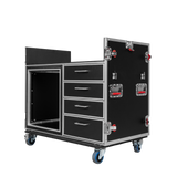 GTOUR Mixer Case w/ 12U Rack, 4 Drawers & 2 tables
