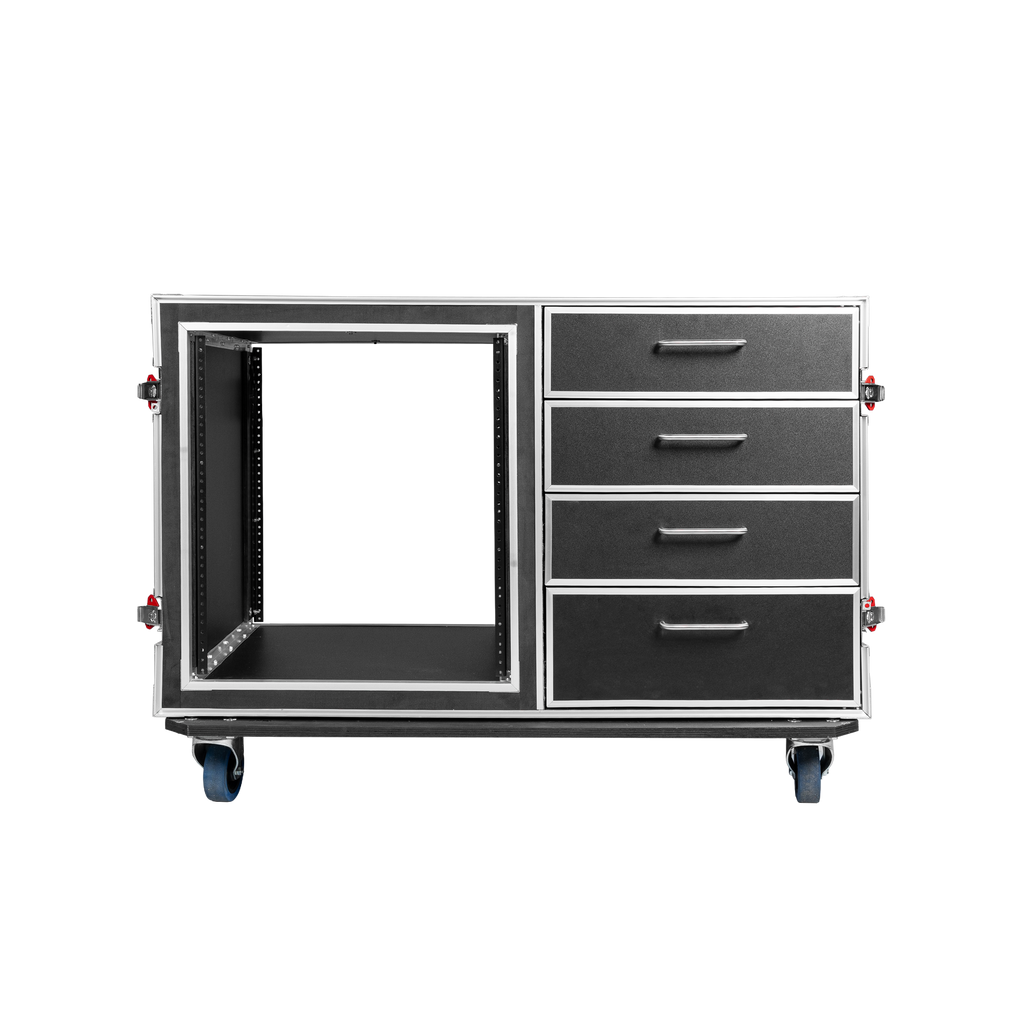 GTOUR Workstation 12U Rack, 4 Drawers & 2 tables