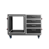 GTOUR Workstation 12U Rack, 4 Drawers & 2 tables