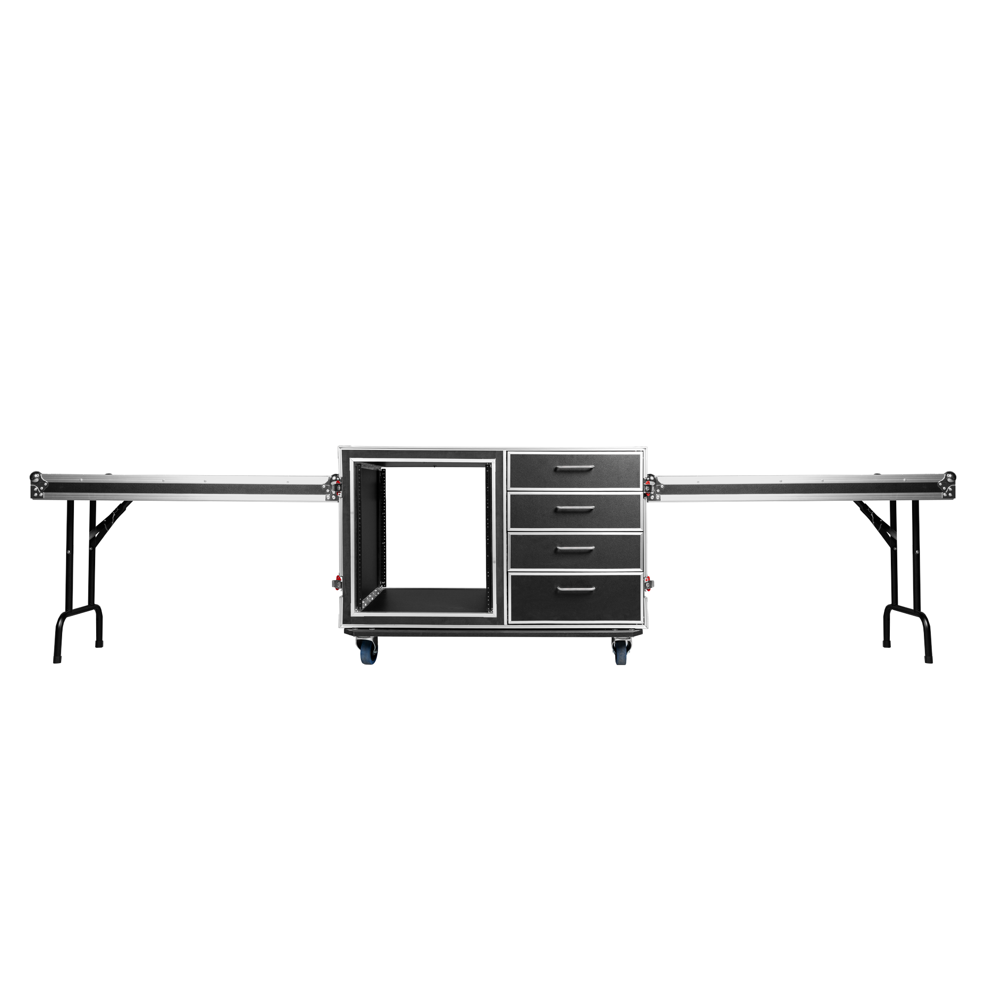 GTOUR Workstation 12U Rack, 4 Drawers & 2 tables