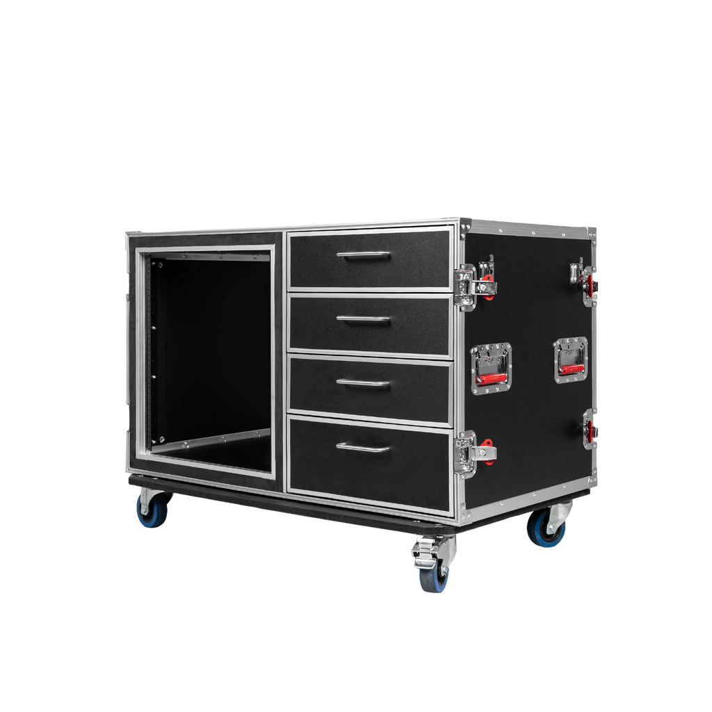 GTOUR Workstation 12U Rack, 4 Drawers & 2 tables
