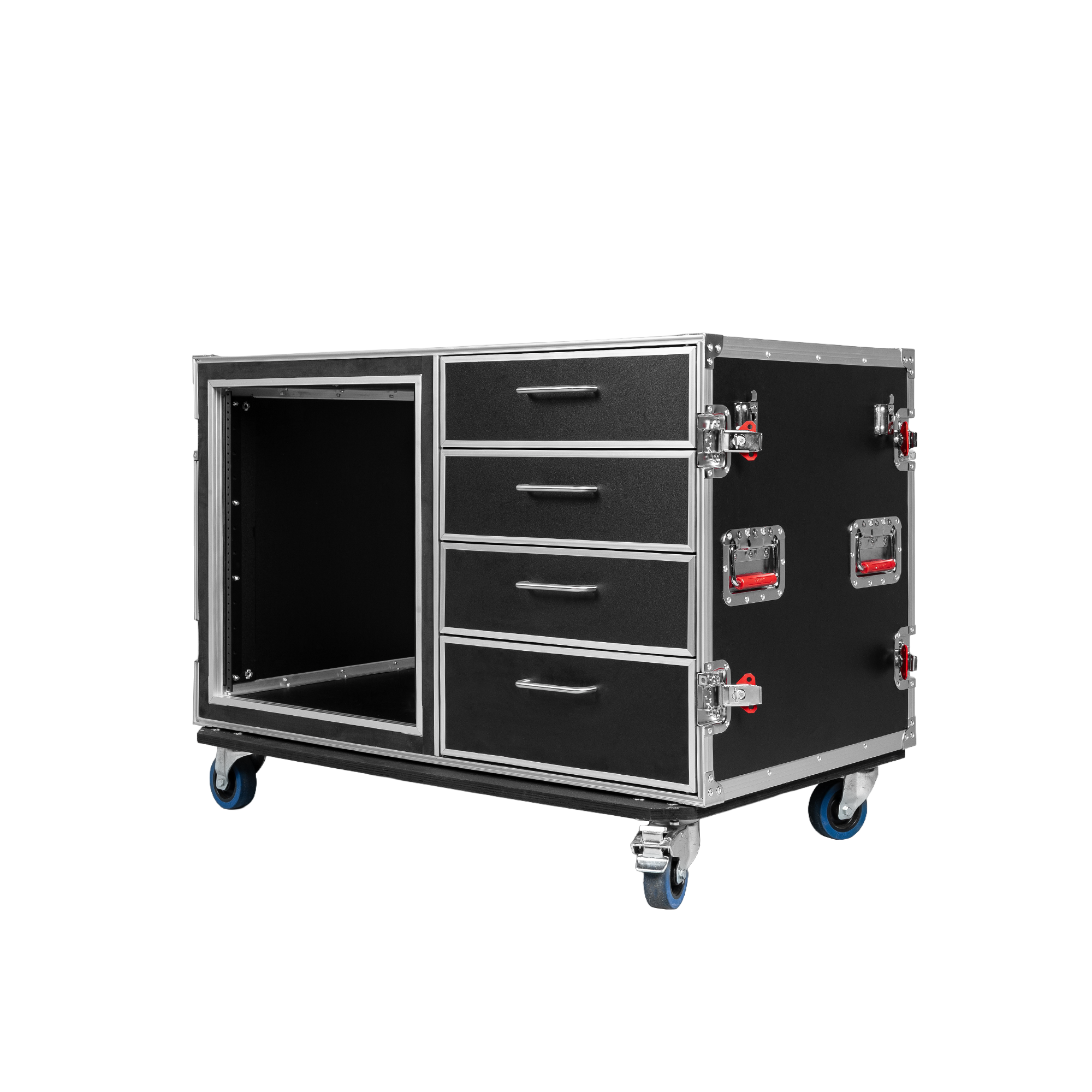 GTOUR Workstation 12U Rack, 4 Drawers & 2 tables