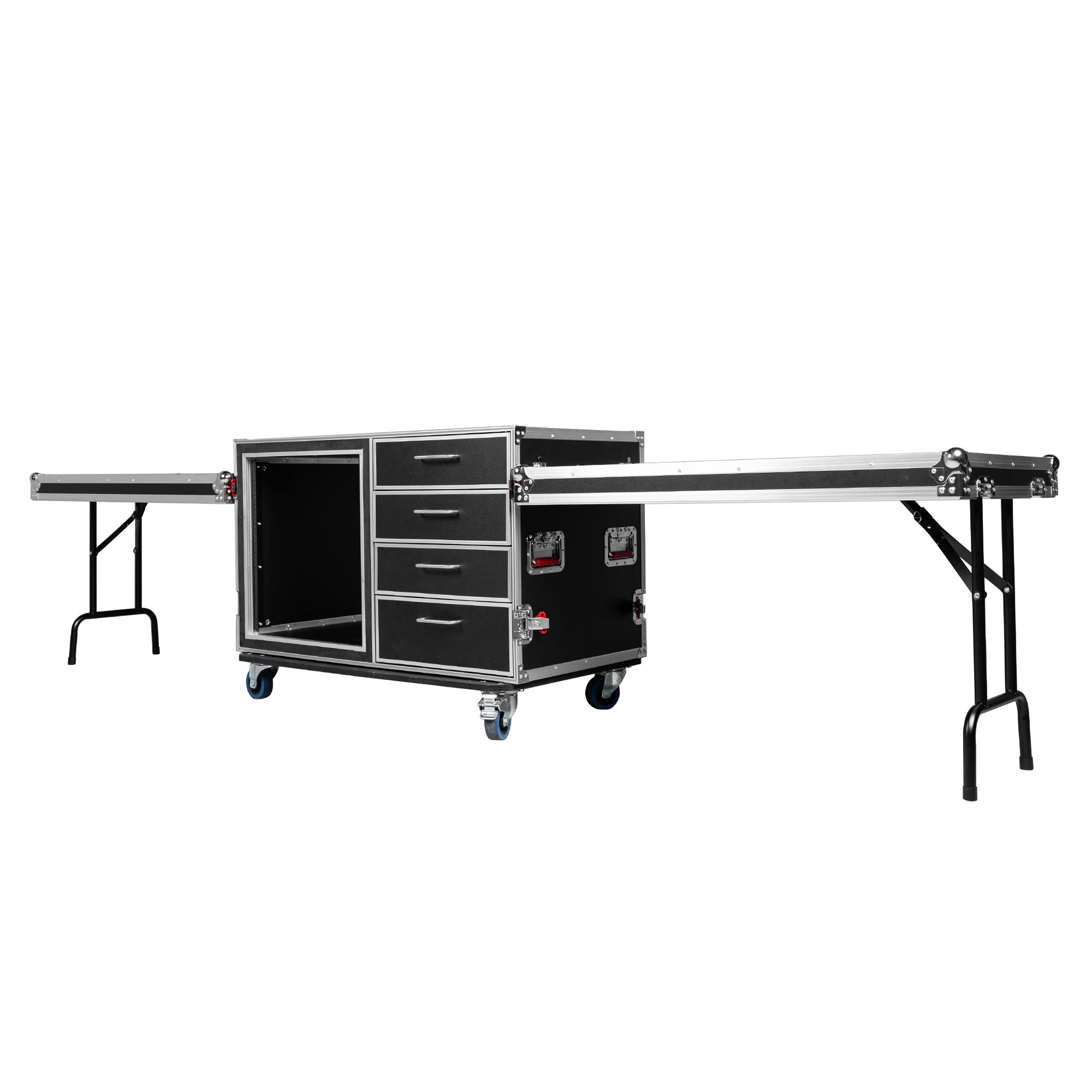 GTOUR Workstation 12U Rack, 4 Drawers & 2 tables