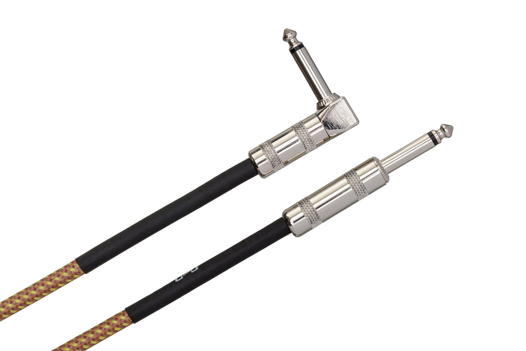 Tweed Guitar Cable, Hosa Straight to Right-angle, 18 ft - Angle