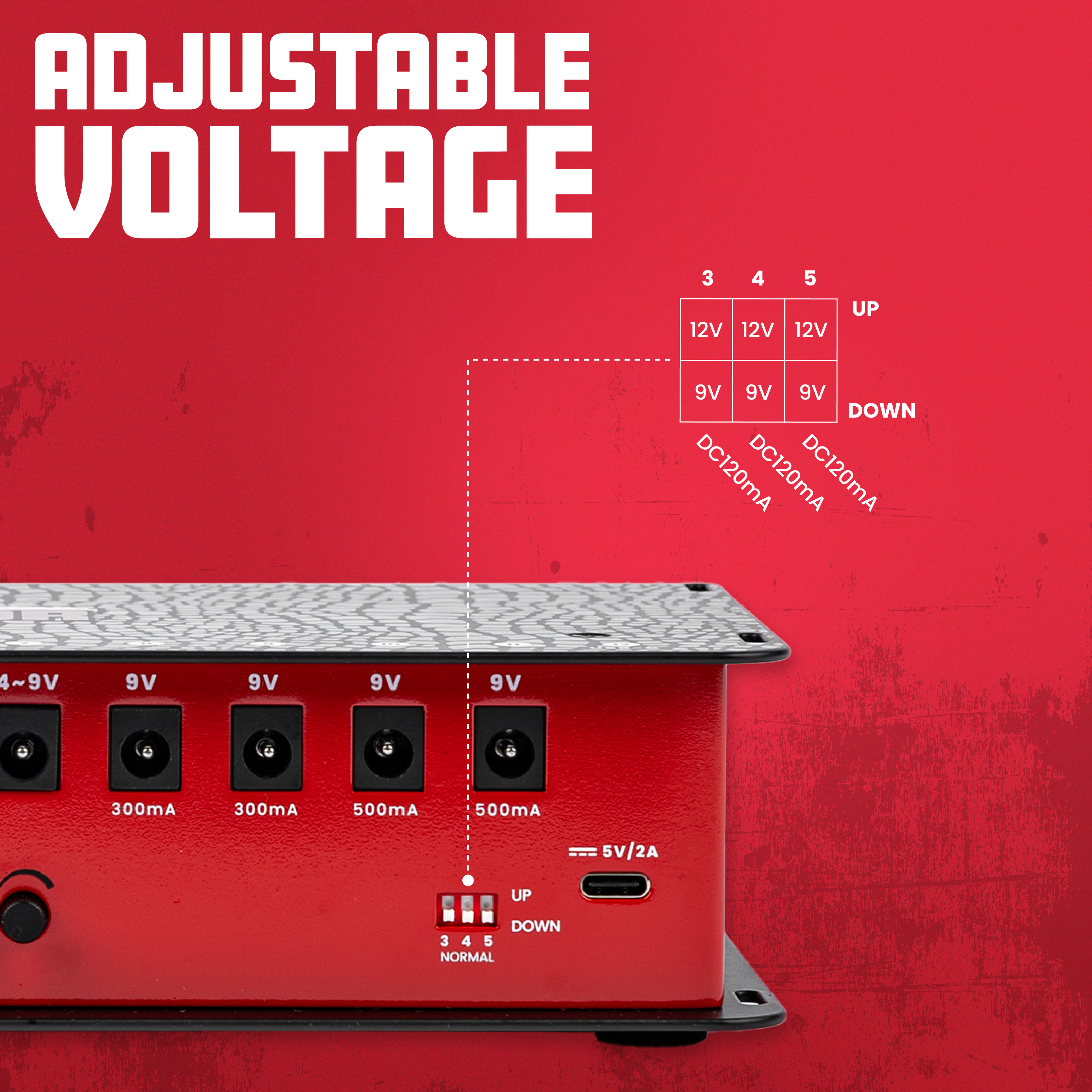 Pedalboard Power Supply; 12 Outputs – 2300Ma