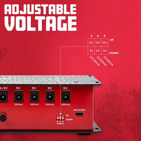 Pedalboard Power Supply; 12 Outputs – 2300Ma