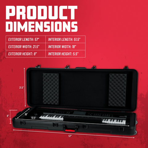 TSA ATA Molded 76-note Keyboard Case w/ Wheels