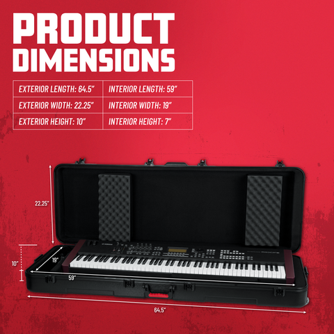 TSA ATA Deep 88-note Keyboard Case w/ Wheels