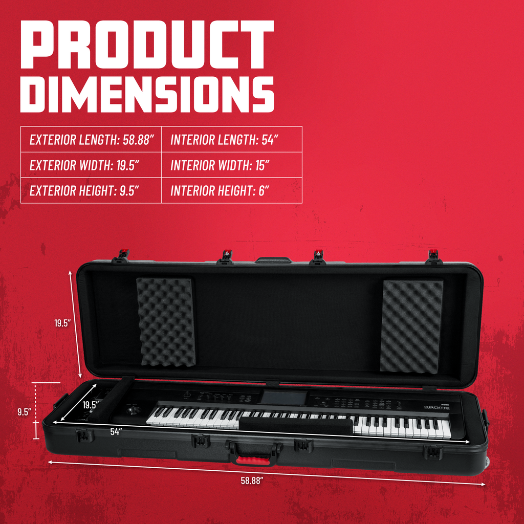 TSA ATA Slim 88-note Keyboard Case w/ Wheels