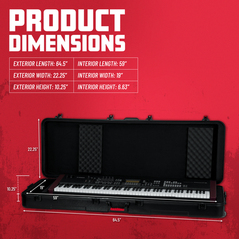 TSA ATA Molded 88-note Keyboard Case w/ Wheels