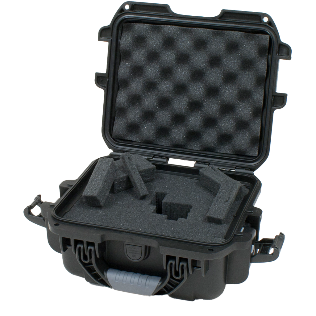 Waterproof case w/ diced foam; 9.4"x7.4"x5.5"