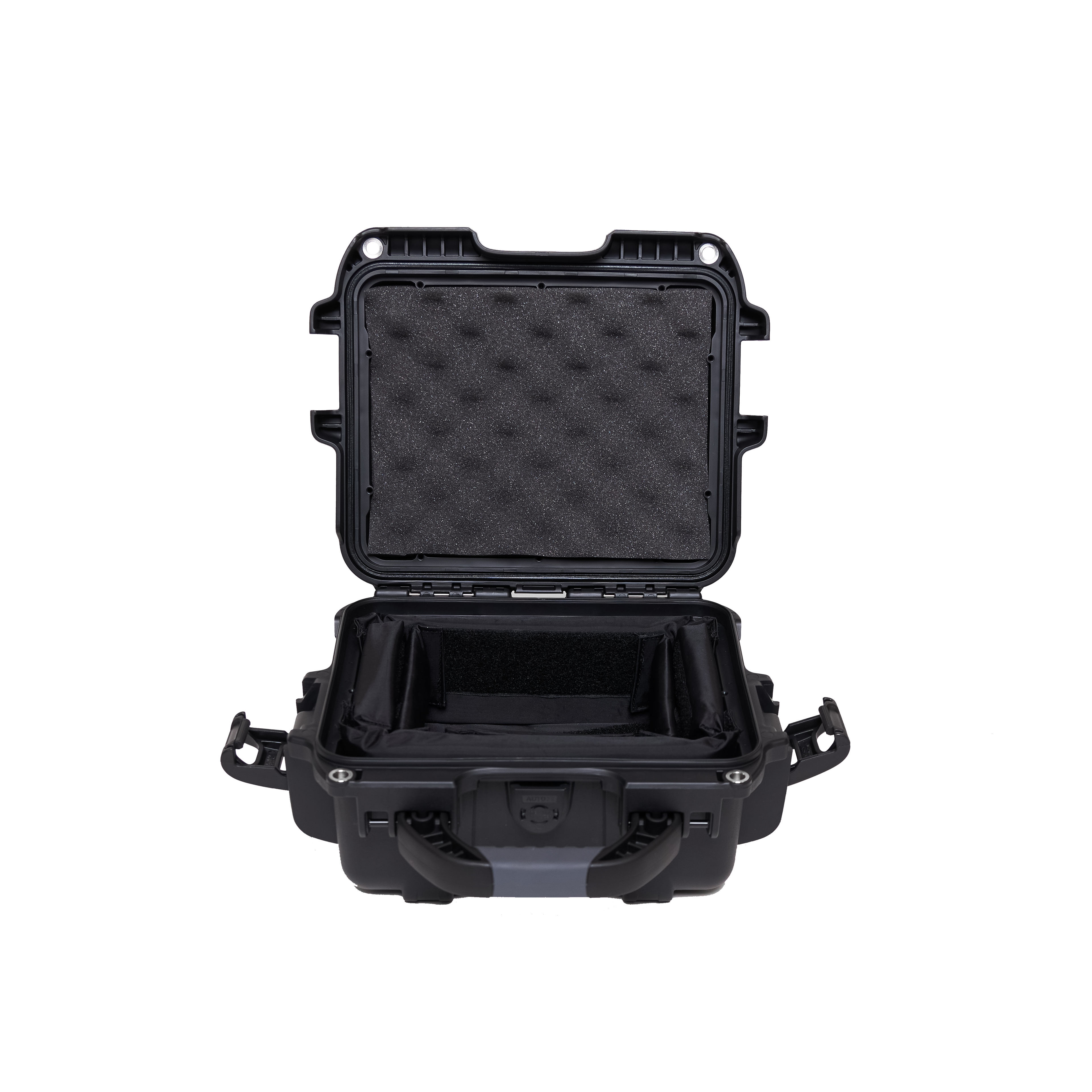 Waterproof case w/ divider system; 9.4"x7.4"x5.5"
