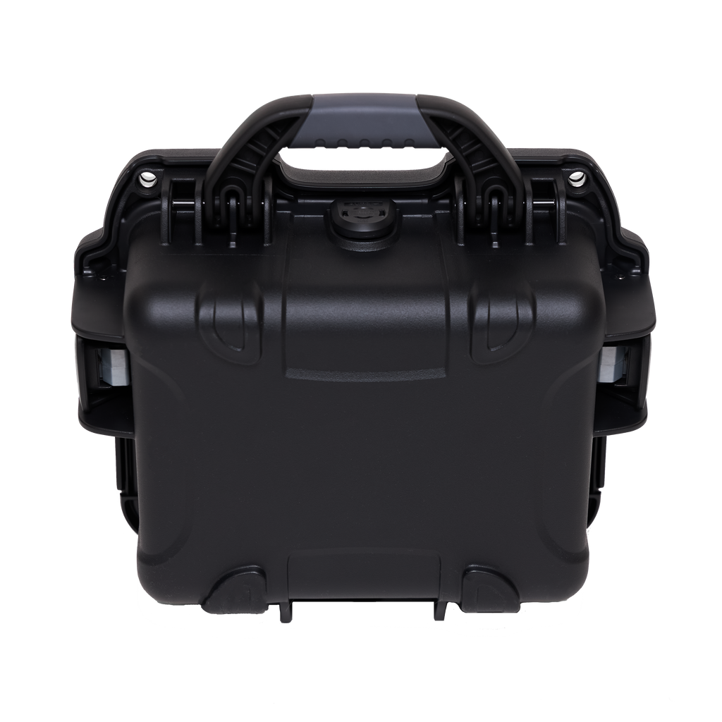 Waterproof case w/ divider system; 9.4"x7.4"x5.5"