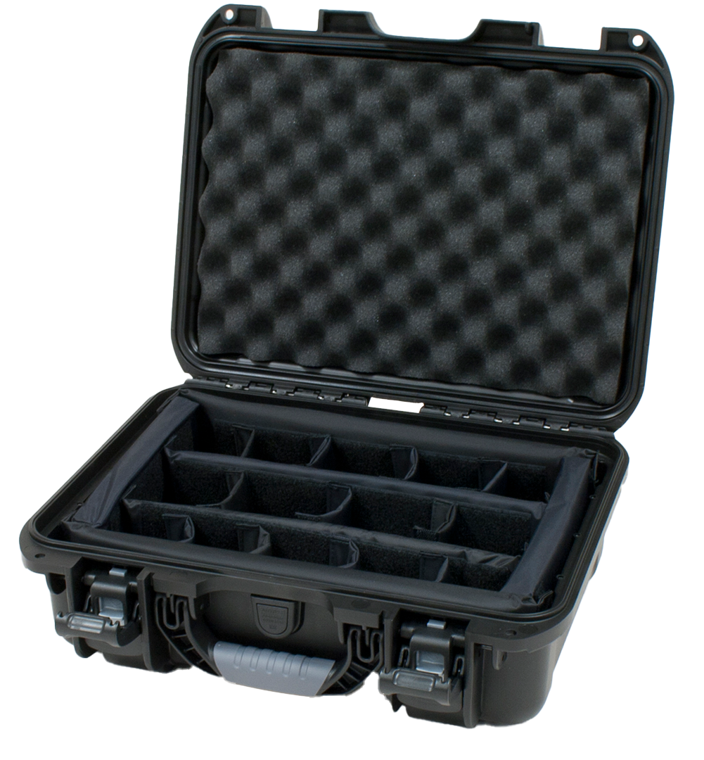 Waterproof case w/ divider system; 15"x10.5"x6.2"