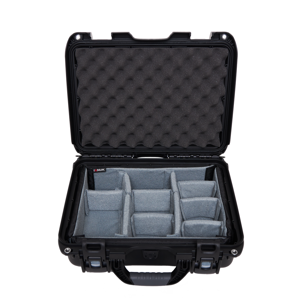Waterproof case w/ divider system; 15"x10.5"x6.2"