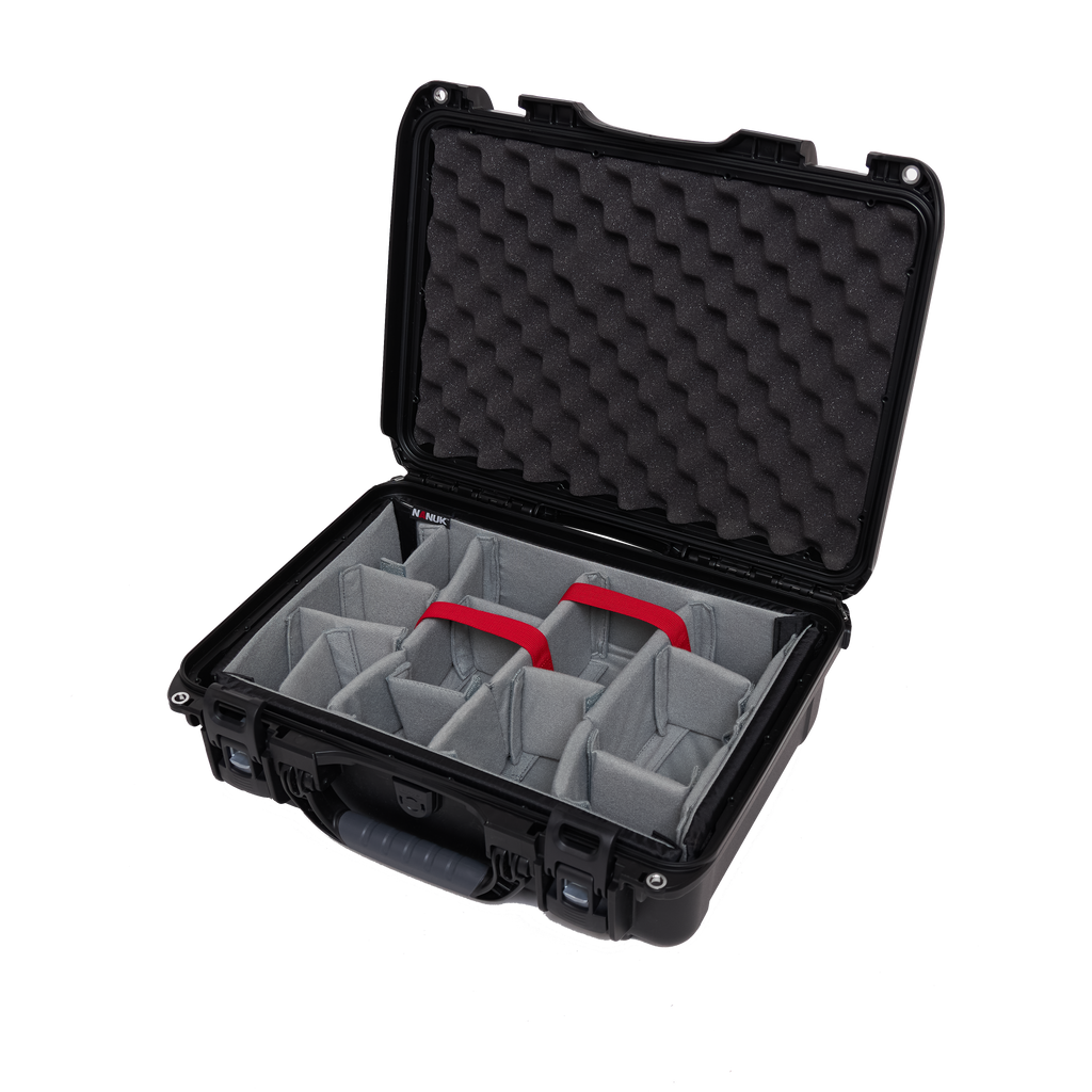 Waterproof case w/ divider system; 17"x11.8"x6.4"