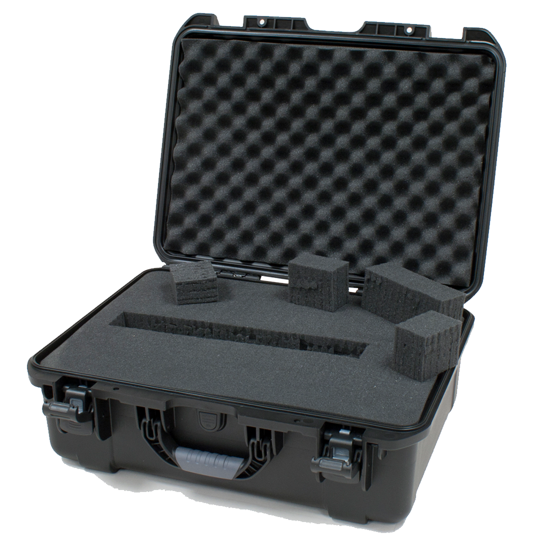 Waterproof case w/ diced foam; 20"x14"x8"
