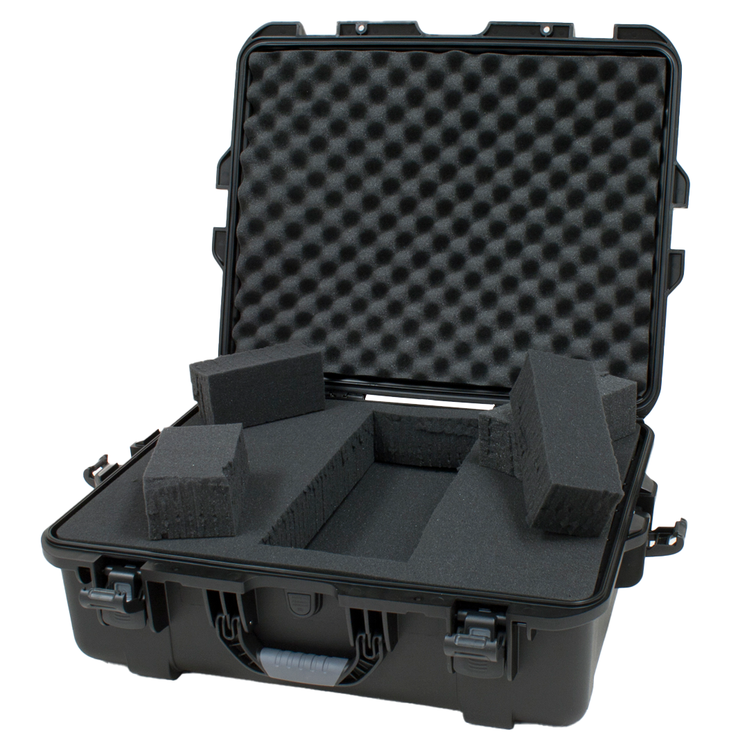 Waterproof case w/ diced foam; 22"x17"x8.2"