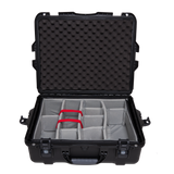 Waterproof case w/ divider system; 22"x17"x8.2"