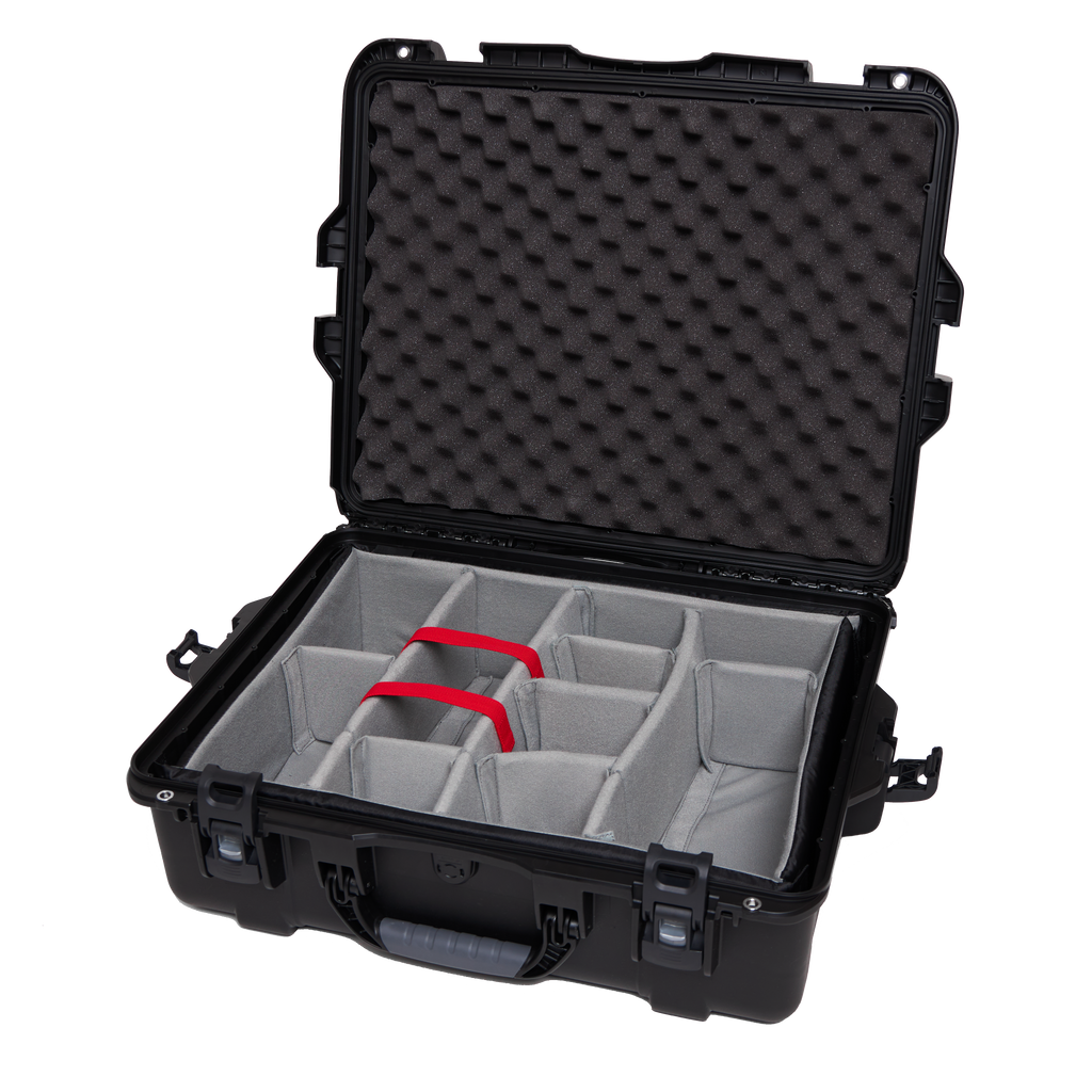 Waterproof case w/ divider system; 22"x17"x8.2"