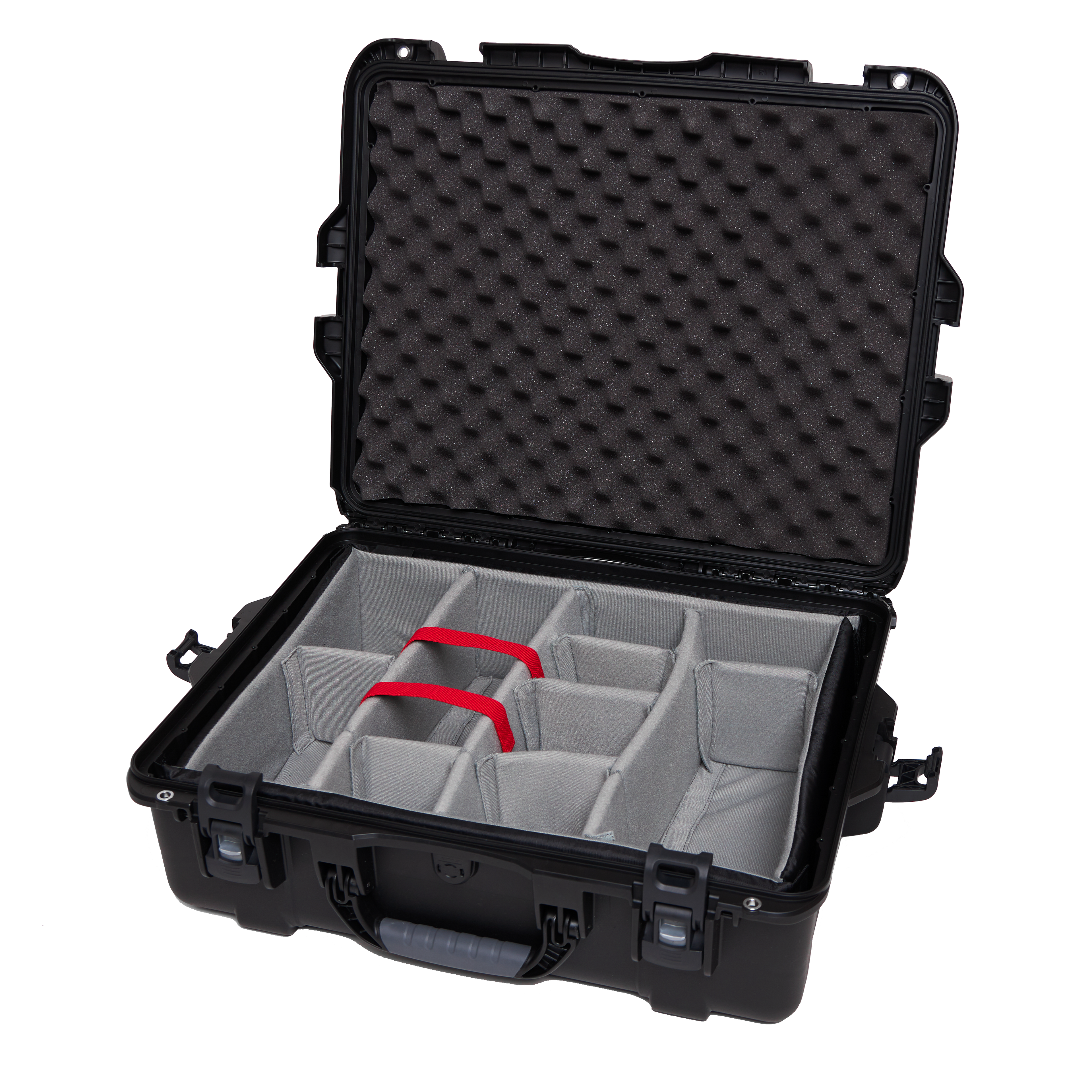 Waterproof case w/ divider system; 22"x17"x8.2"