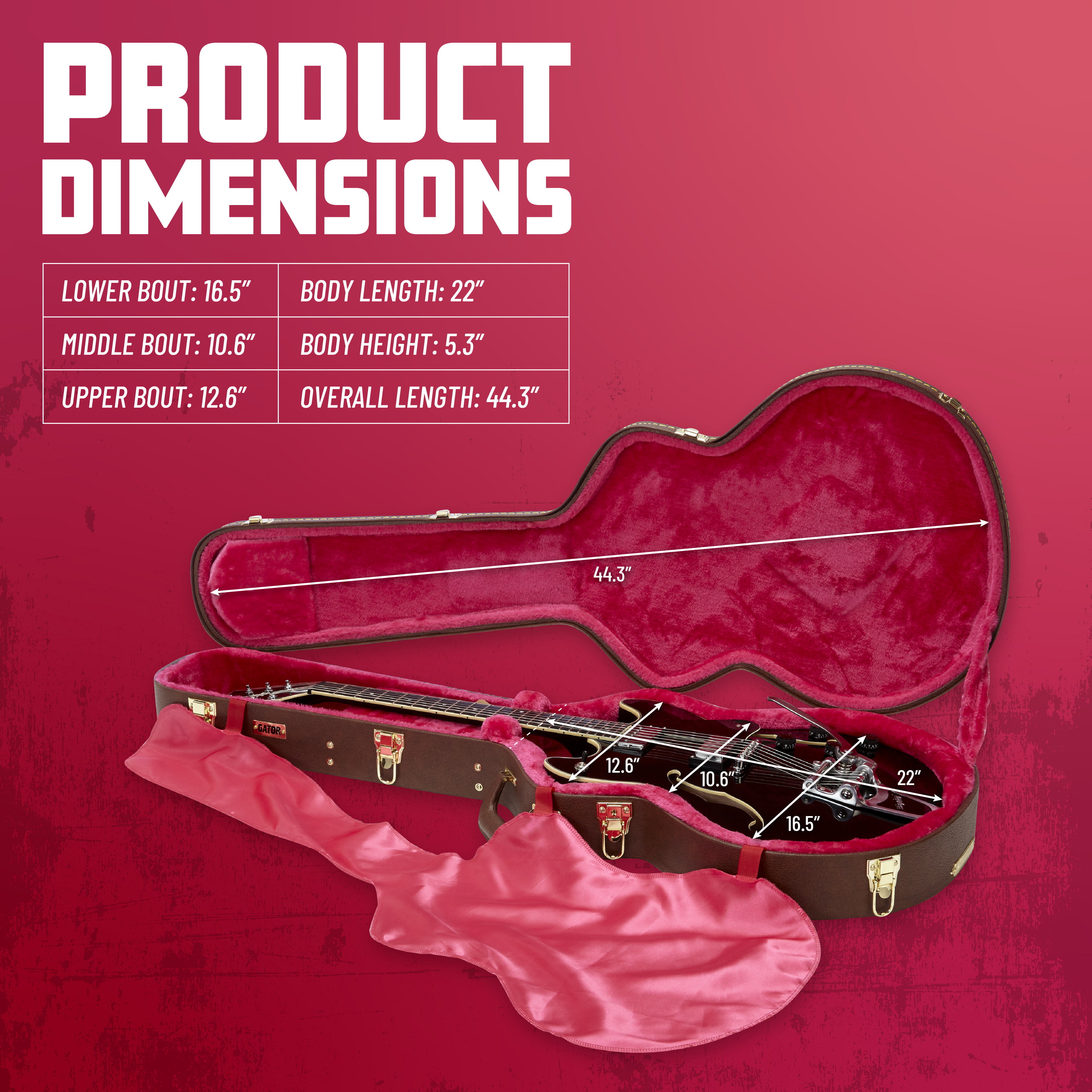 Semi-Hollow Guitar Deluxe Wood Case