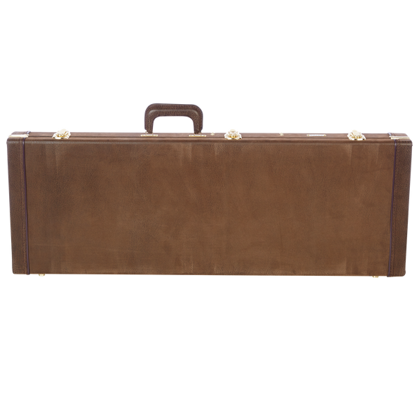 Electric Guitar Deluxe Wood Case, Vintage Brown