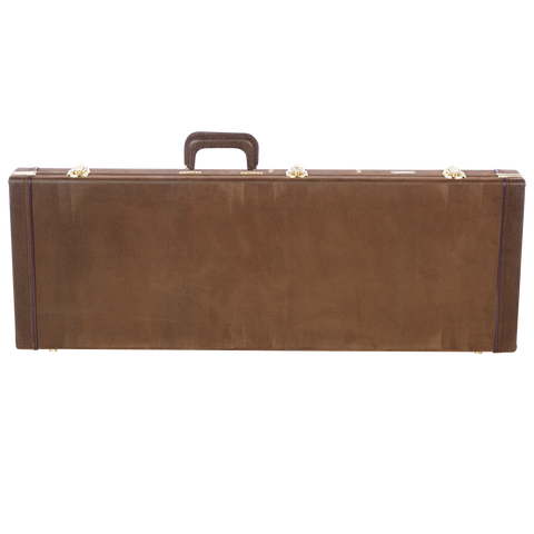 Electric Guitar Deluxe Wood Case, Vintage Brown